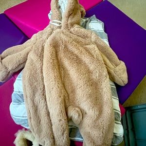 Two bear suits one brown one pink